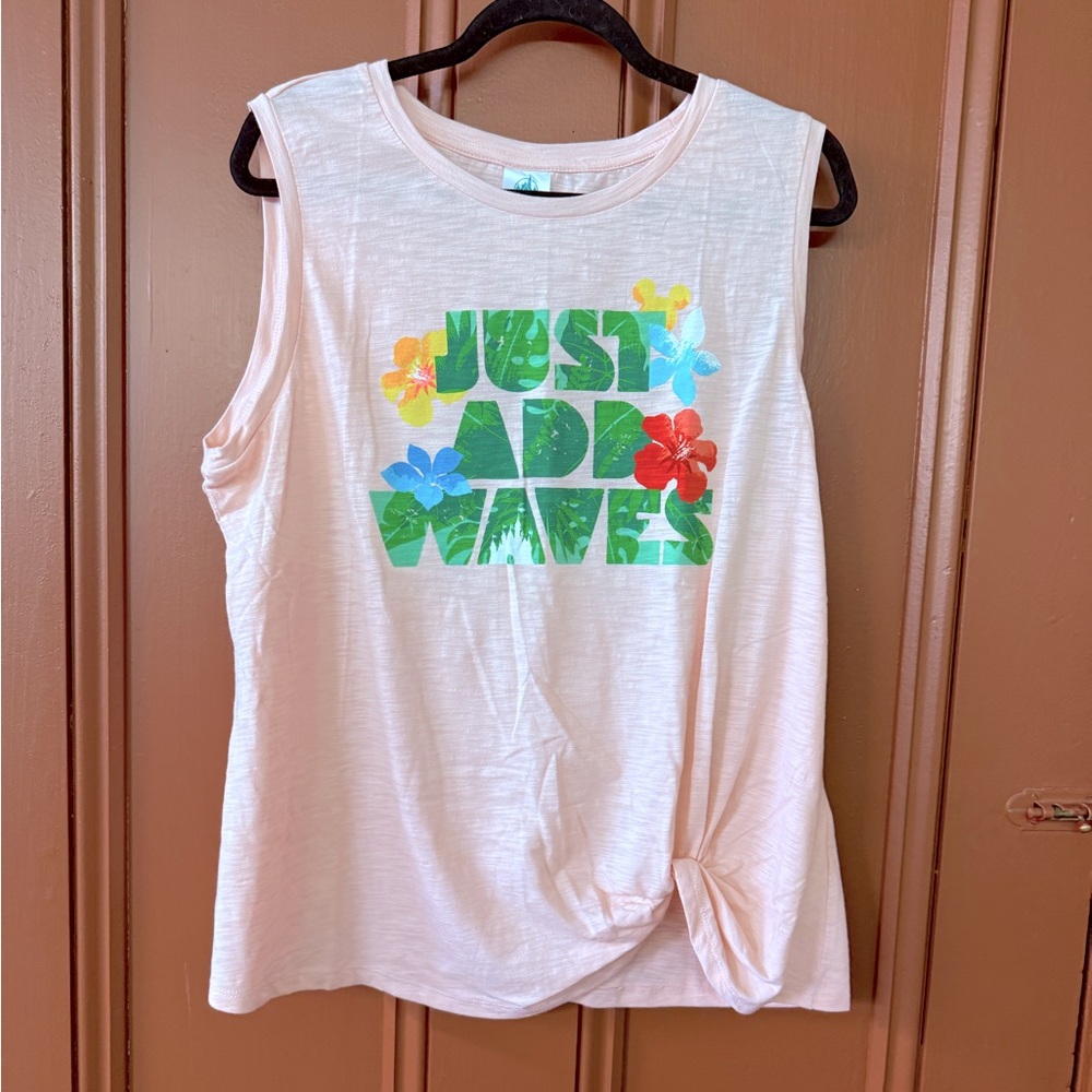 Disney Mickey Mouse Balloon Tropical Tank Top for Women Pink Summer SIze XL NWOT